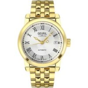 Gevril Mens Madison 2575 Swiss Automatic Movement Sellita SW200 Yellow Gold Stainless Steel Limited Edition Date Watch – One Size