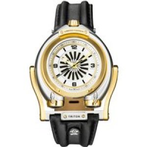 Gevril Mens GV2 Triton Silver Dial Calfskin Black Leather Swiss Automatic Watch – One Size
