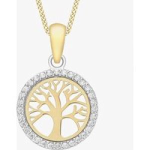 9ct Two Colour Stone Set Tree of Life Pendant 1.68.4602
