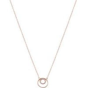 Argento Rose Gold Double Crystal Open Circle Necklace – 45cm