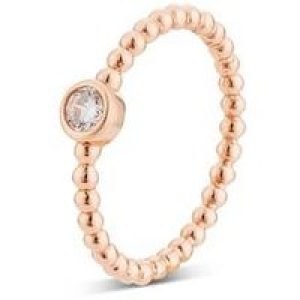 Argento Rose Gold Dotted Crystal Stacking Ring – 58