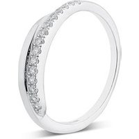 Argento Silver Crystal Twist Stacking Ring - Ring Dimension 52 925 Silver - Image 2