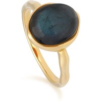Abnormal B Gem Labradorite Ring in Yellow Gold Plated Sterling Silver - Image 2