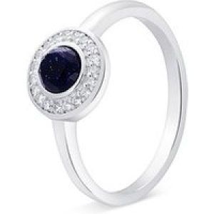 Argento Silver + Military Crystal Halo Ring – Ring Measurement 54 925 Silver