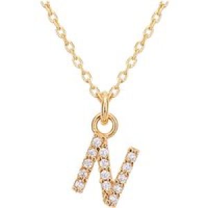 Argento Recycled Gold Letter Crystal Necklace – Letter N
