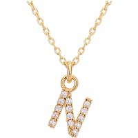 Argento Recycled Gold Letter Crystal Necklace - Letter N - Image 2