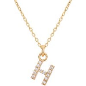 Argento Recycled Gold Letter Crystal Necklace – Letter H