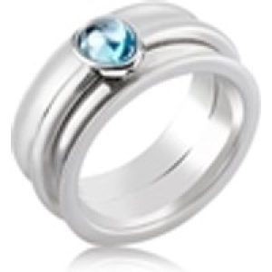 Argento Silver Aqua Stone Tranquil Ring – Ring Measurement 56 Silver