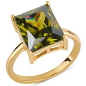 Argento Gold and Inexperienced Gemstone Ring – Ring Measurement 58 Gold