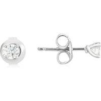 Argento Silver Lab Created 015ct Solitaire Stud Earrings - Silver - Image 2