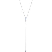 Argento Silver and Blue Tennis Drop Necklace - Silver - Image 2