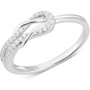 Argento Silver CZ Knot Ring – Ring Measurement 54 Silver