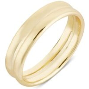 Argento Gold Ribbed Ring – Ring Dimension 64 Gold
