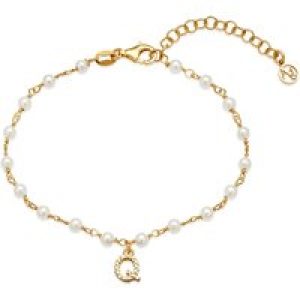 Argento Gold Letter Pearl Bracelet – Q