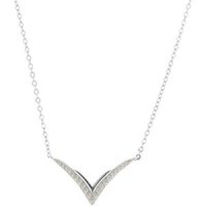 Argento Silver V Form Crystal Necklace