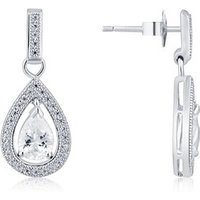 Argento Silver CZ Teardrop Earrings - 925 Silver - Image 2