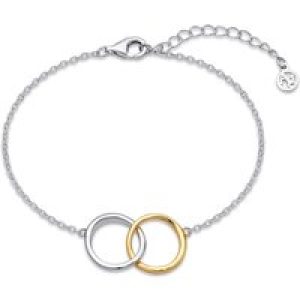 Argento Silver Two Tone Circle Hyperlink Bracelet – Silver