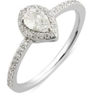 Argento Silver Pear Halo Sublime Ring – 50