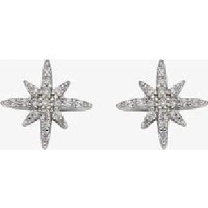 Sterling Silver Cubic Zirconia Pave Starburst Stud Earrings E5987C
