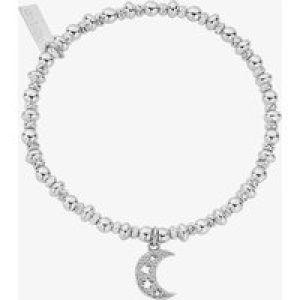 ChloBo Ladies Silver Didi Sparkle Starry Moon Bracelet SBDS3078