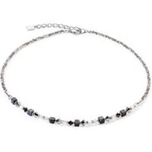Coeur De Lion Silver Black and White Crytal Necklace – 42cm