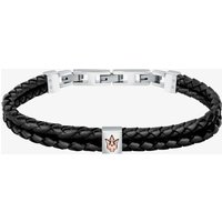 Maserati Black Two Row Braided Leather Rope Bracelet JM422AVE13 - Image 2