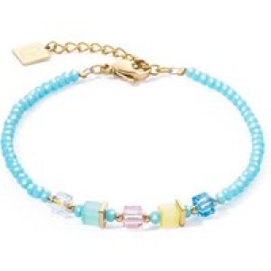 Coeur De Lion Gold Turquoise Crystal Petite Cubes Bracelet – Gold