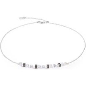 Coeur De Lion Silver Transparent Mini Cubes Necklace