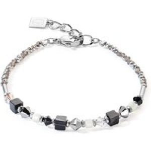 Coeur De Lion Silver Black and White Crytal Bracelet – Silver
