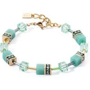 Coeur De Lion Gold Cushy Inexperienced Cubes Bracelet – Gold