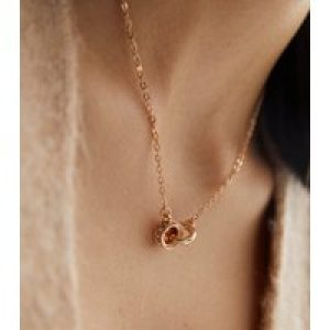 Gold Circle Hyperlink Pendant Necklace New Glance