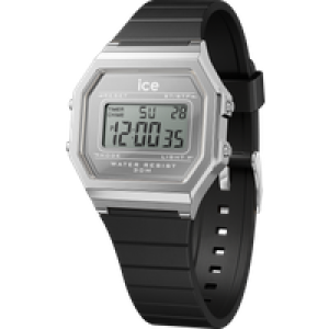 Ice-Watch Ice Watch Ice Digit Retro – Metal Silver Mirror – Black WoMens 022735 Silicone – One Size