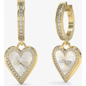Guess Love Me Tender Two Tone Heart Huggie Earrings UBE03239YGRH