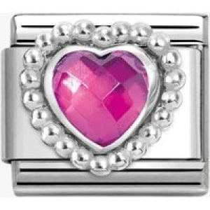 Nomination CLASSIC Fuschia Faceted Heart Charm 330606/030