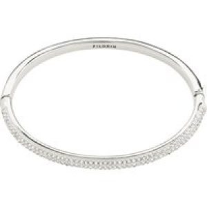 Pilgrim Silver Center of attention Pavé Recycled Bangle – Silver