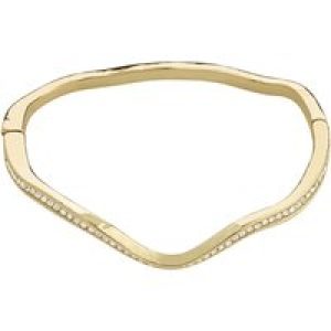 Pilgrim Gold True Pavé Wavy Bangle – Gold