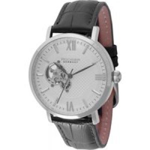 Rudiger : Stuttgart Mens White Watch.. – Black Leather – One Size