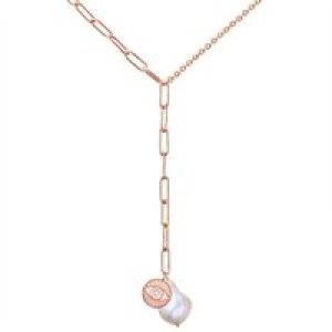 Valero Pearls Womens Necklace stainless steel rose gold freshwater cultured pearl white preciosa – Size 40cm