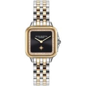 Olivia Burton Grosvenor North Celebrity Silver Black Watch
