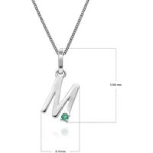 Preliminary Emerald Letter Allure Necklace in 9ct White Gold