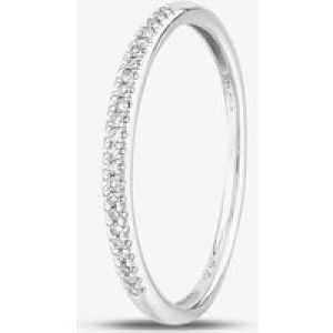 9ct White Gold 0.08ct Diamond Pave Set Half Eternity Ring THR15238-08 K