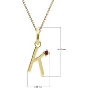 Preliminary Ruby Letter Necklace In 9ct Yellow Gold