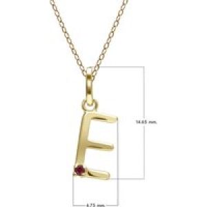 Preliminary Ruby Letter Necklace In 9ct Yellow Gold