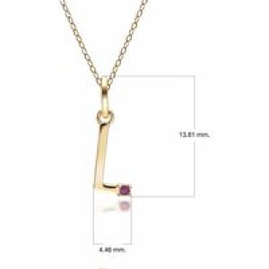 Preliminary Ruby Letter Necklace In 9ct Yellow Gold