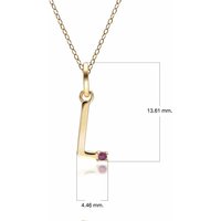 Preliminary Ruby Letter Necklace In 9ct Yellow Gold - Image 2