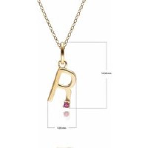 Preliminary Ruby Letter Necklace In 9ct Yellow Gold
