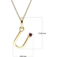 Preliminary Ruby Letter Necklace In 9ct Yellow Gold - Image 2