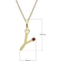 Preliminary Ruby Letter Necklace In 9ct Yellow Gold - Image 2