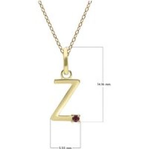 Preliminary Ruby Letter Necklace In 9ct Yellow Gold