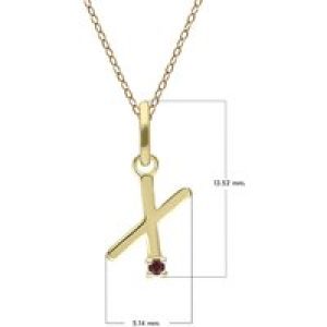 Preliminary Ruby Letter Necklace In 9ct Yellow Gold